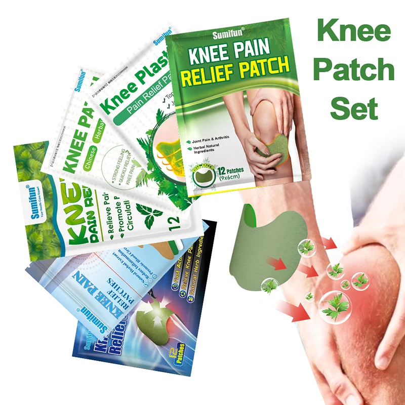 12pcs Knee Joint Pain Plaster Chinese Wormwood Extract Sticker For Ache Arthritis Rheumatoid Relief Long-lasting Warm Patch