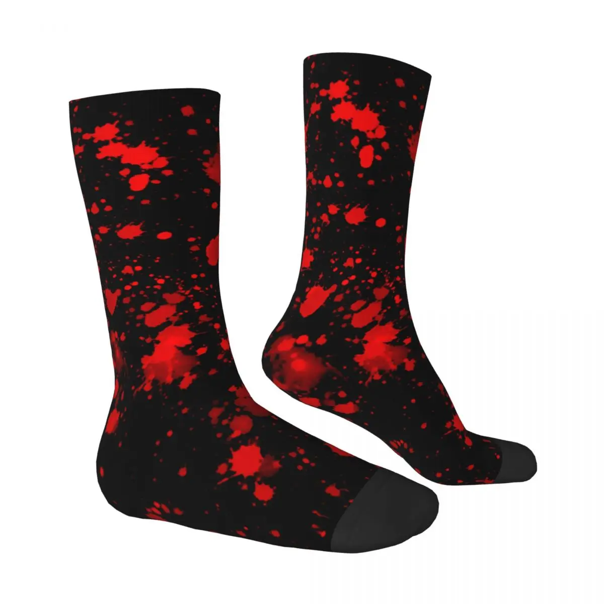 Red Paint Splatter Stockings Artistic Splash Print Printed Modern Socks Autumn Anti Skid Socks Girls Skateboard Breathable Socks