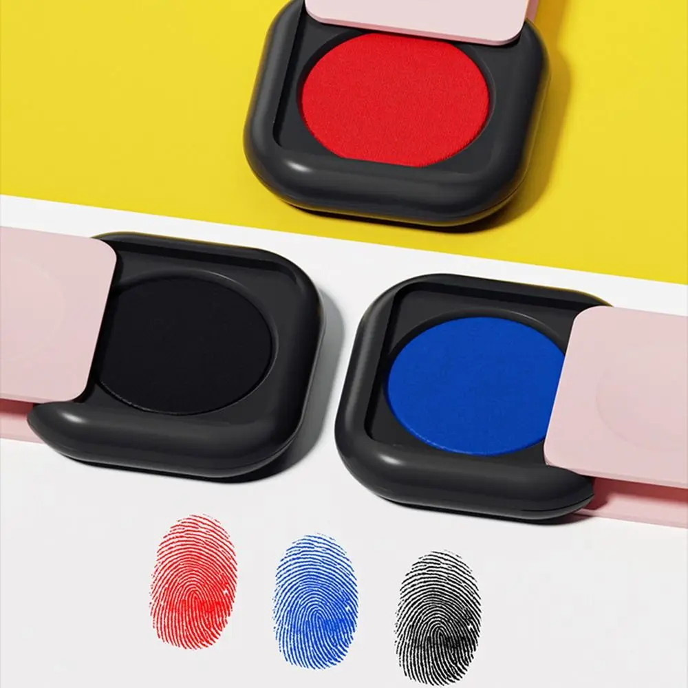 Clear Stamping Mini Fingerprint Ink Pad Finger Printing Quick-drying Thumbprint Ink Pad Portable Anti-Fake Stamp Pad Contract