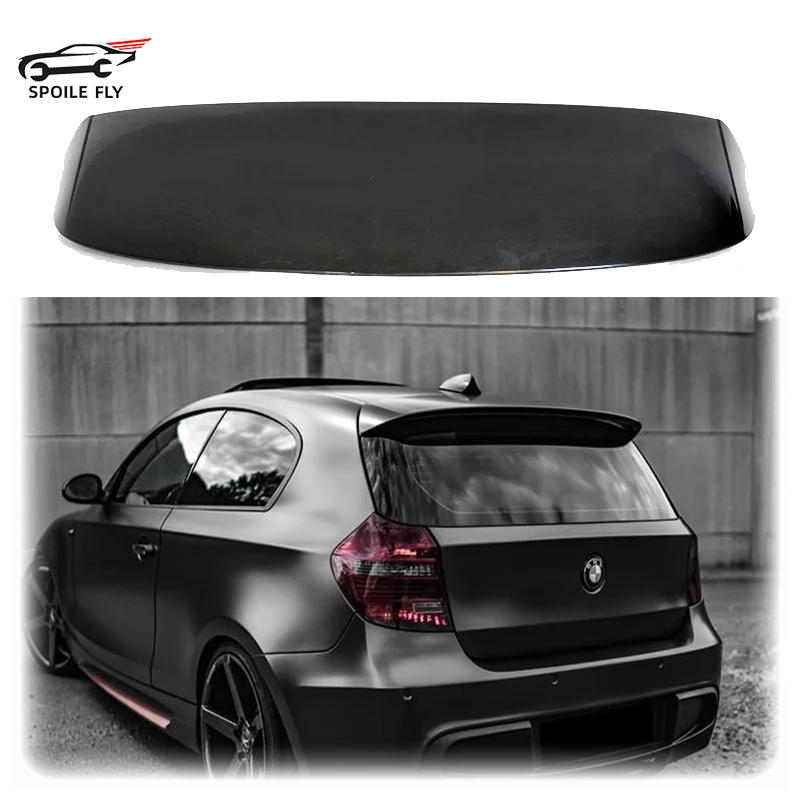 

2004-2011 для BMW 1 серии E81 E87 Автомобильное заднее крыло, большой спойлер, комплект кузова, глянцевое черное углеродное волокно, высокое качество ABS