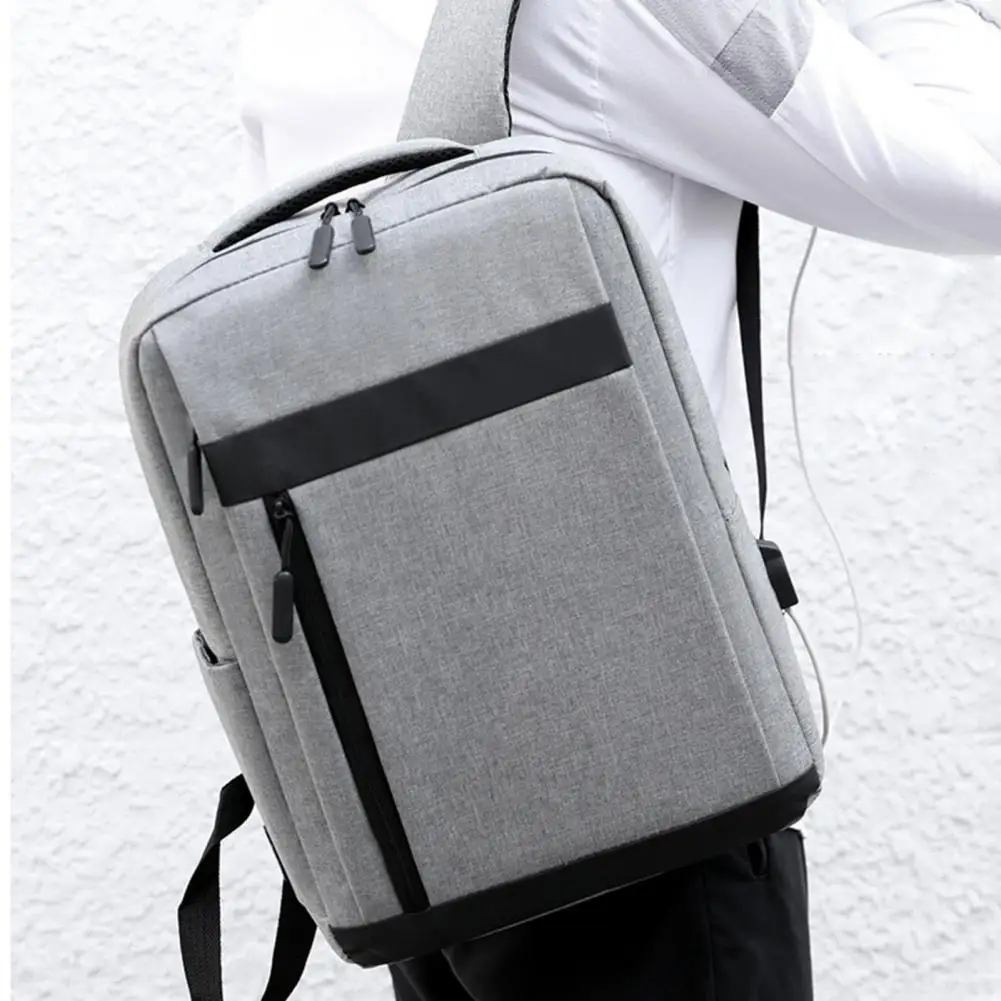 Unisex Backpack Adjustable Shoulder Straps Multilayer Multifunction USB Charging Port Casual Rucksack for Outdoor