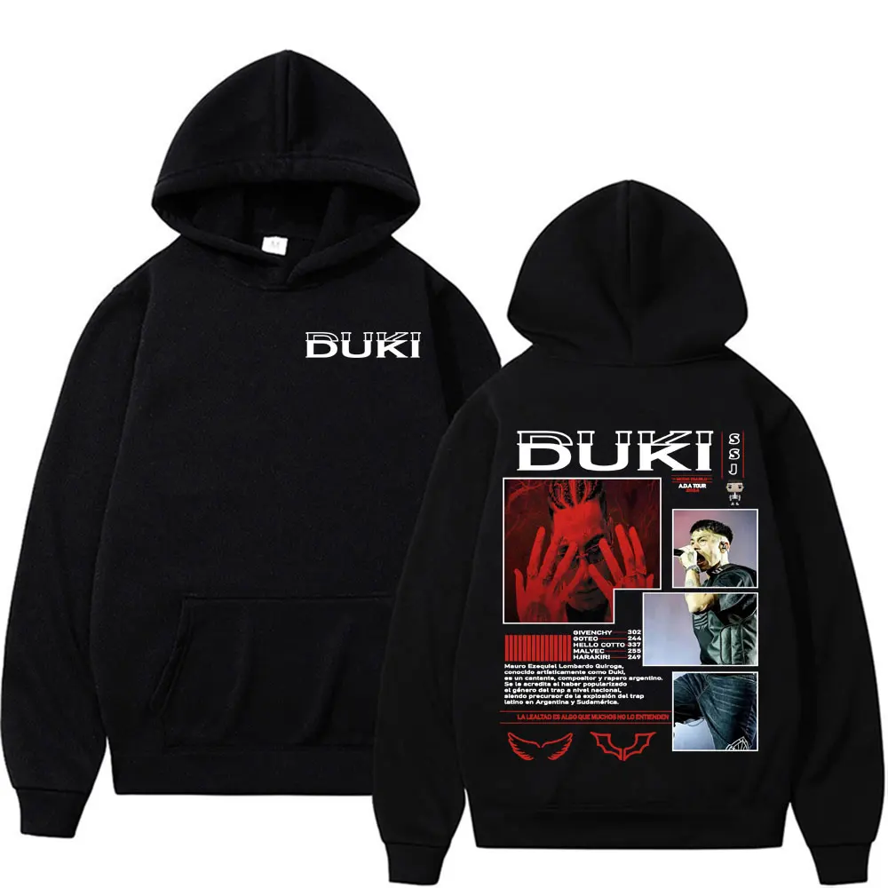 Rapper Duki Ameri A.D.A Tour Album Sweatshirt Harajuku Hip Hop Punk Pullover Hooded Men Women's Clothing Fleece Oversized Hoodie