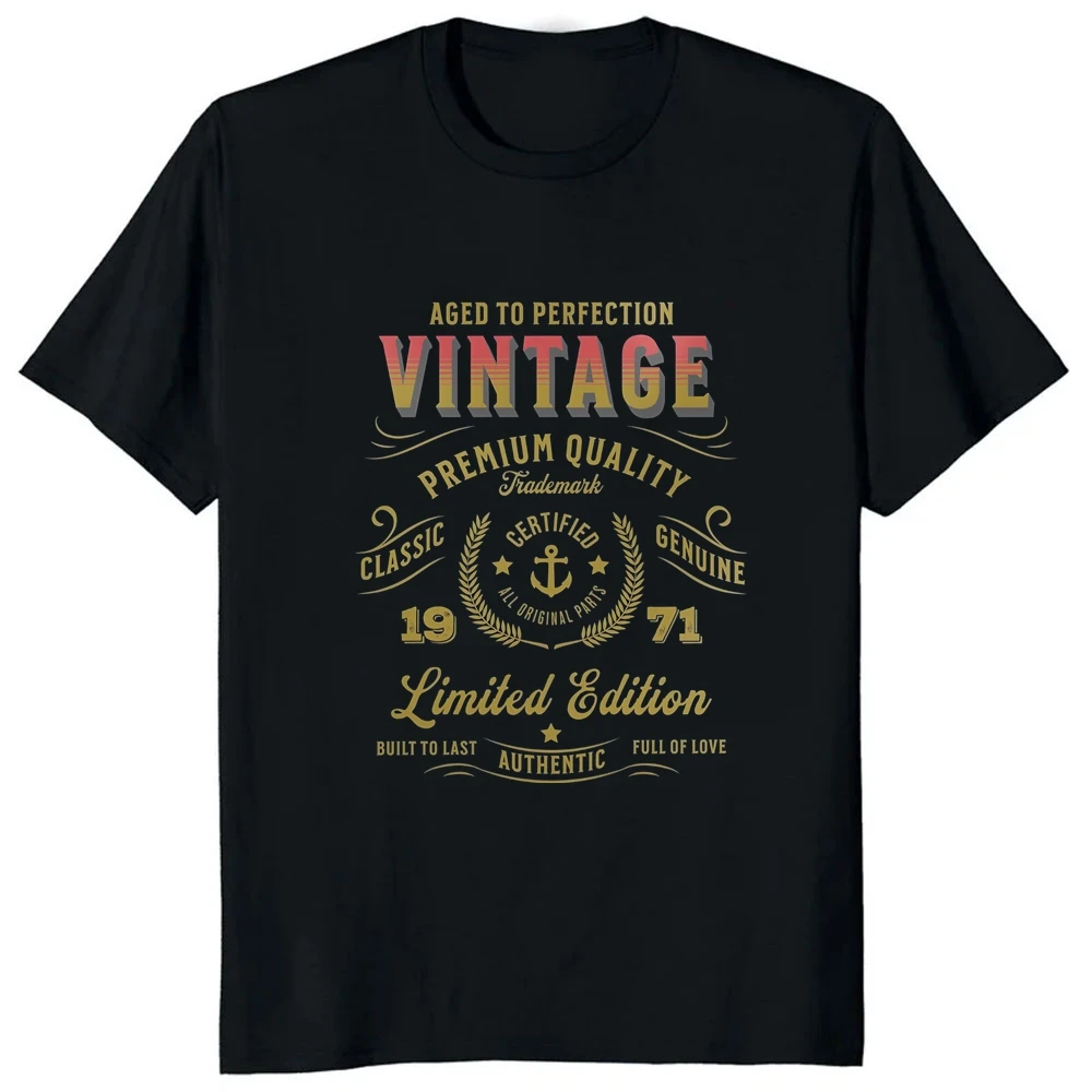Vintage 1971 - Matured To Perfection - Limited Edition Korean-style Comment Men's Clothing Gift T-shirt for Friends