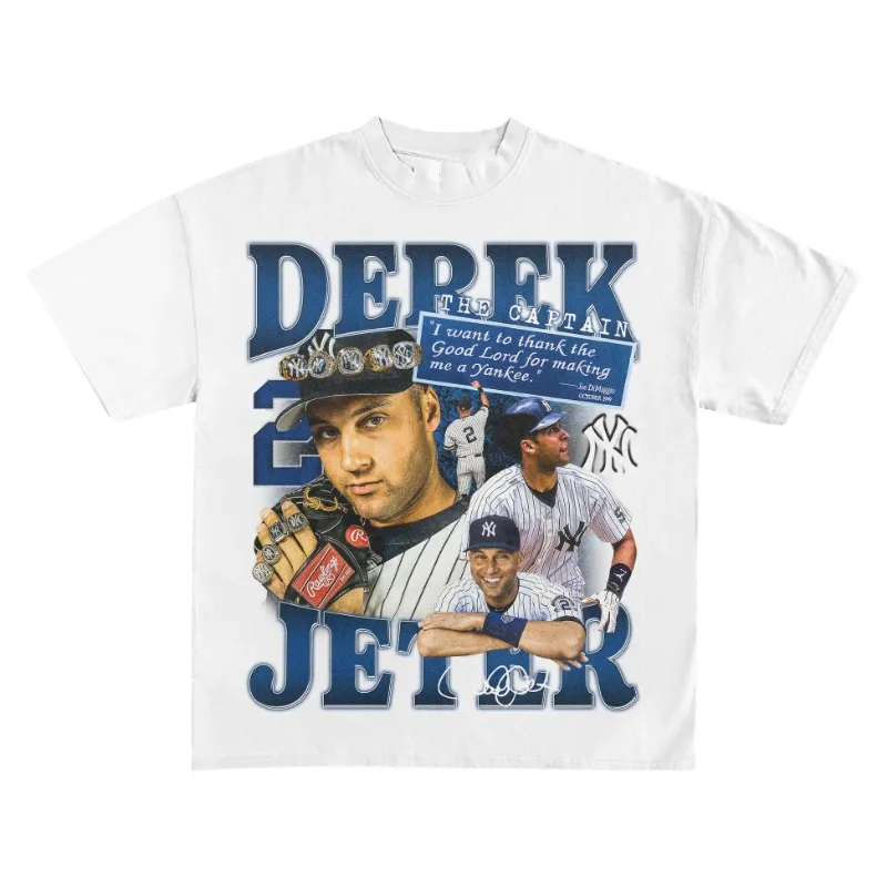 Derek Jeter Signature Graphic Cotton T-shirt Women Unisex Fans Essentials Short Sleeve Summer Retro Fashion Luxury Brand Tee