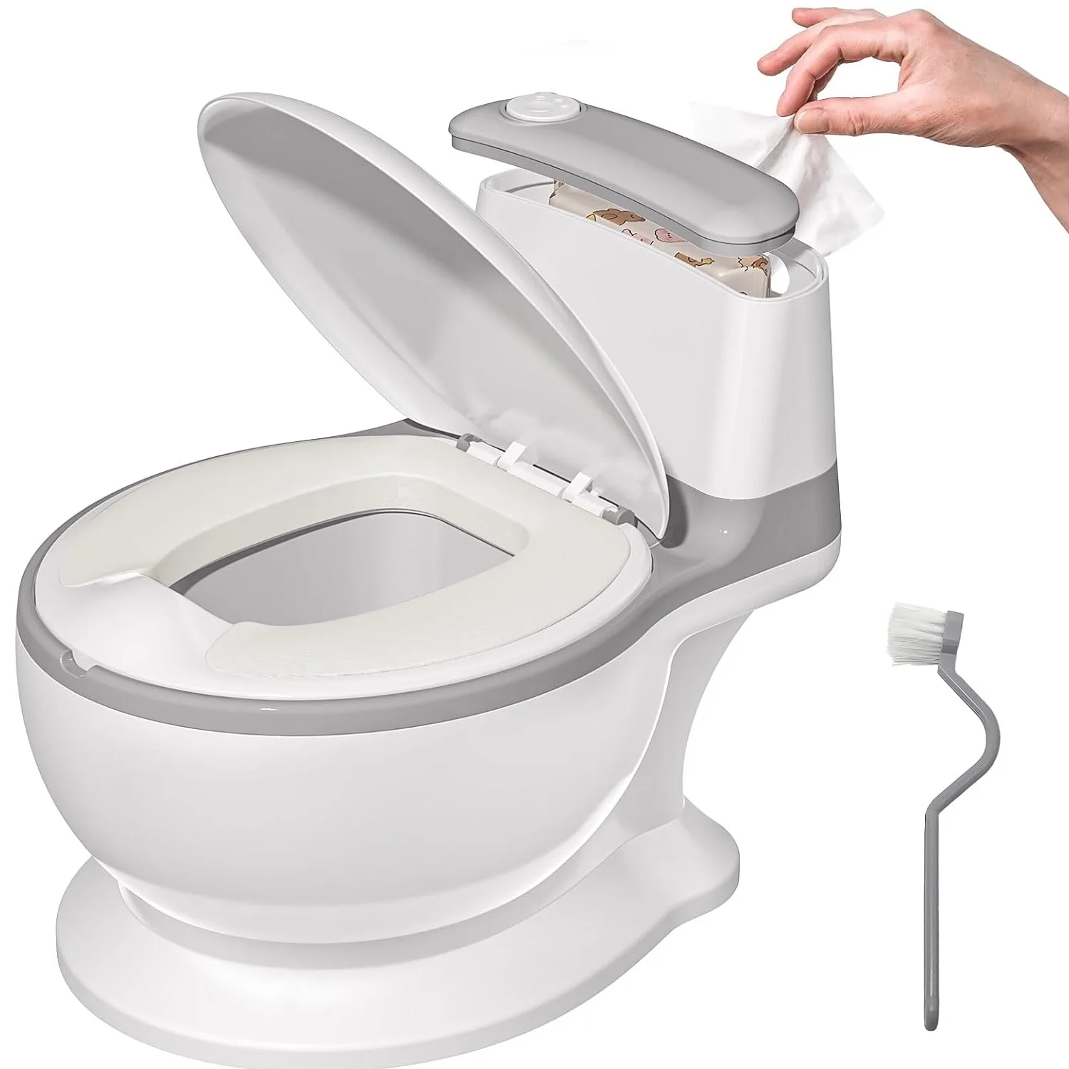 Vasino per Bambini con Vassoio Rimovibile, Facile da Pulire, Suono Realistico di Caccia, Toilette per l'Apprendimento all'Orinatoio per Bambini 1-4 An
