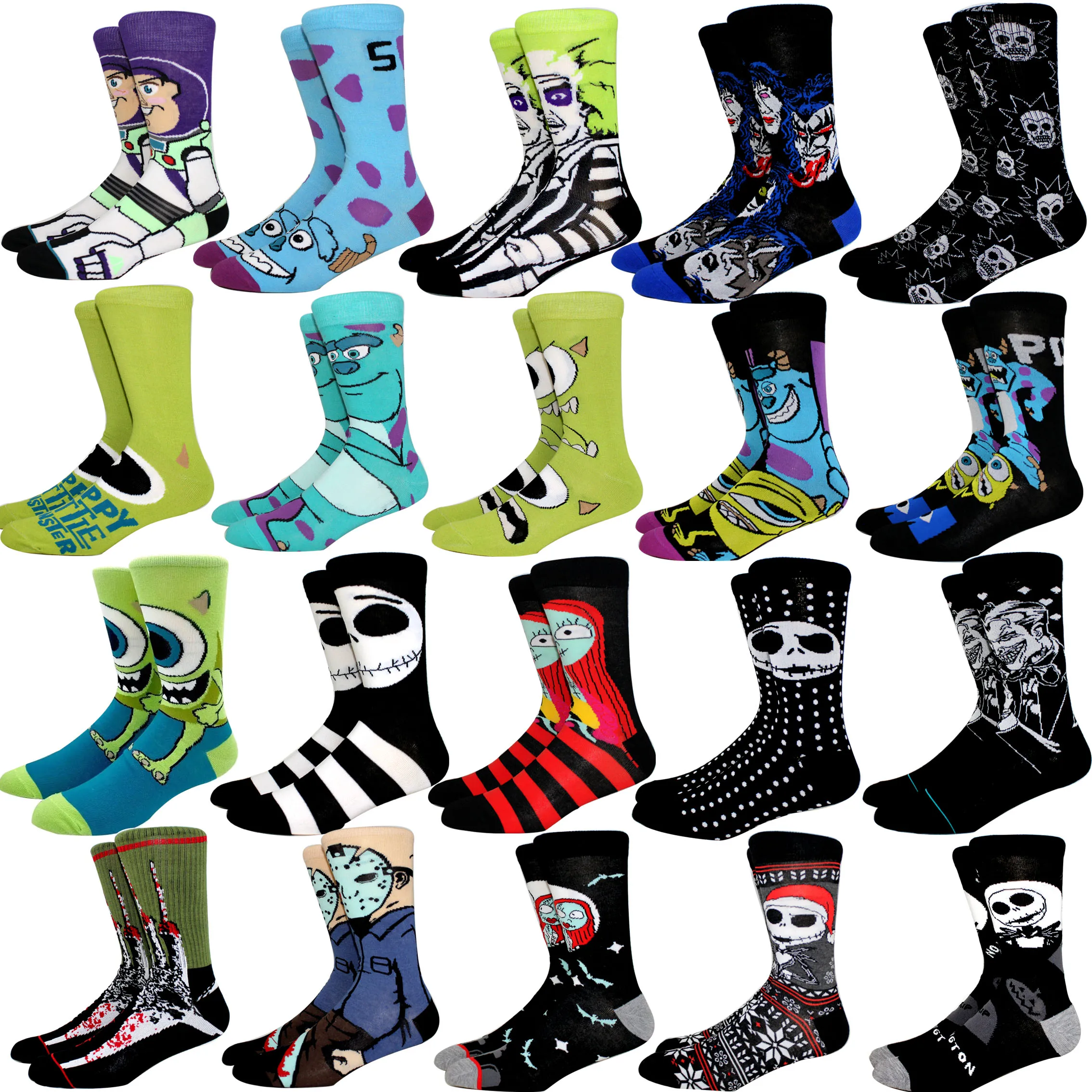 1 Pair New Anime Funny Socks Long Men\'s Socks Cosplay Hip Hop Novelty HALLOWEE Soken Skateboard Socks Women\'s Socks Size 36-45