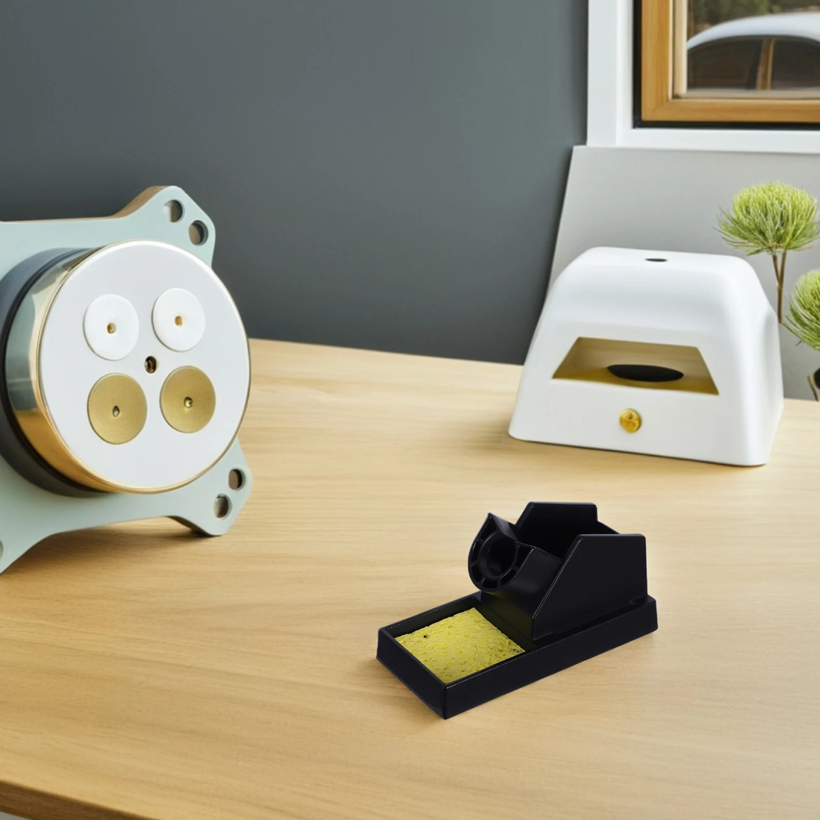 

Wood Burning Pen Stand Universal Soldering Iron Holder Stable Support Heat Dissipation Sponge Cleaner for Crafts