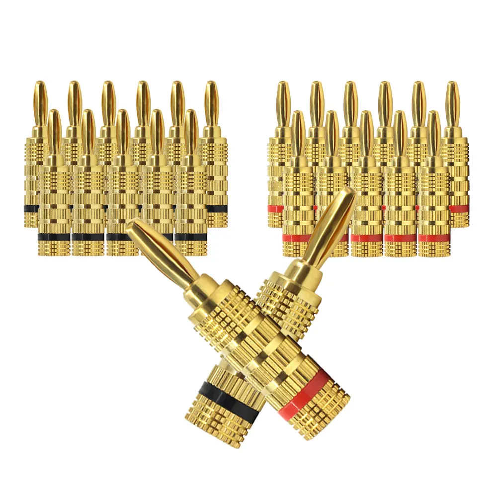 Musical Sound 2/8/12/24PCS 4Mm Gold Plated Speaker Banana Connector For Video Speaker Adapter Audio Wire Cable Plug Jack