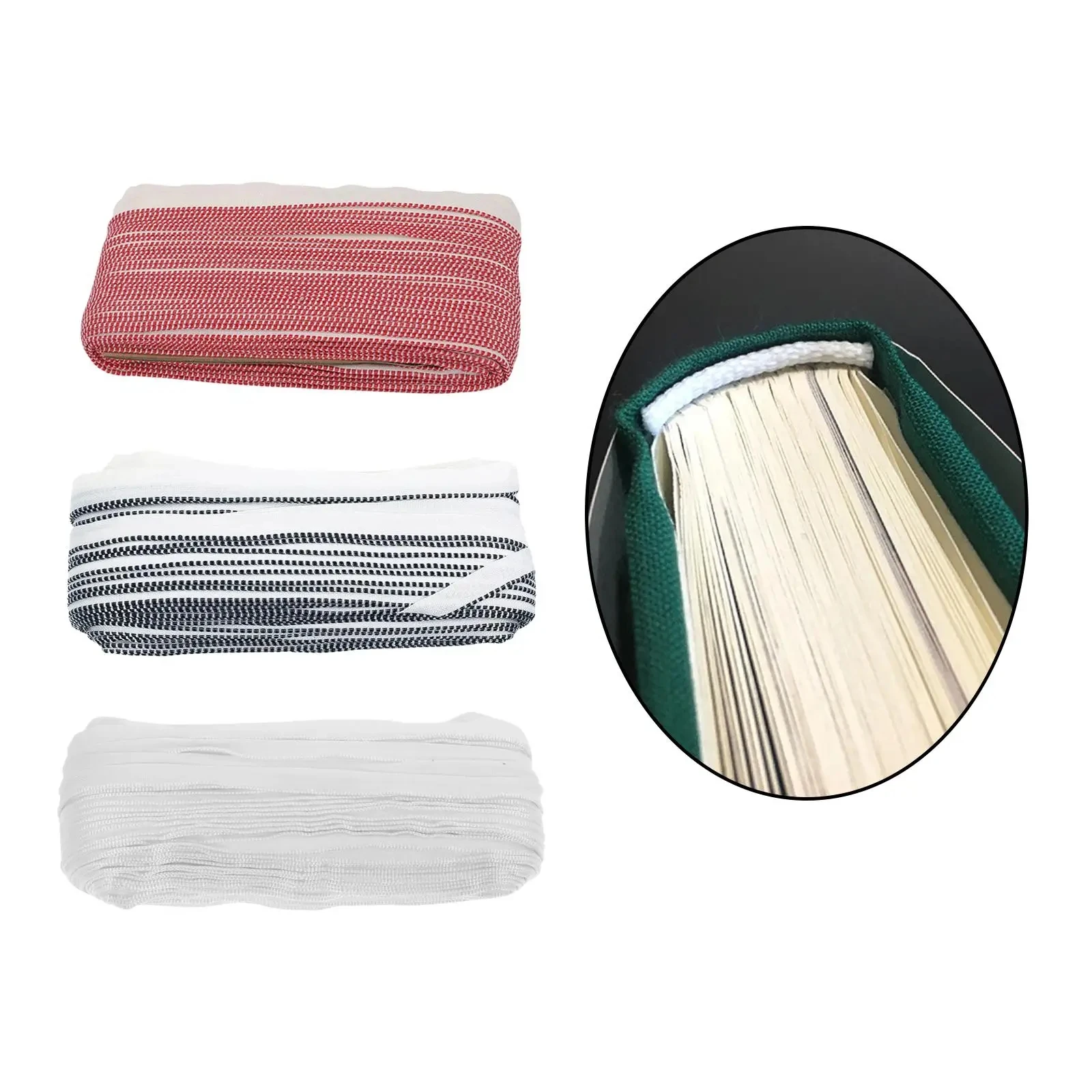 3M DIY Stirnbänder für Hardcover-Buch, Fotobuch, Kopf und Schwanzband, Schwarz, Weiß, Rot, Hardcover, Buchkopf, Stoffbindegürtel – Detail 4