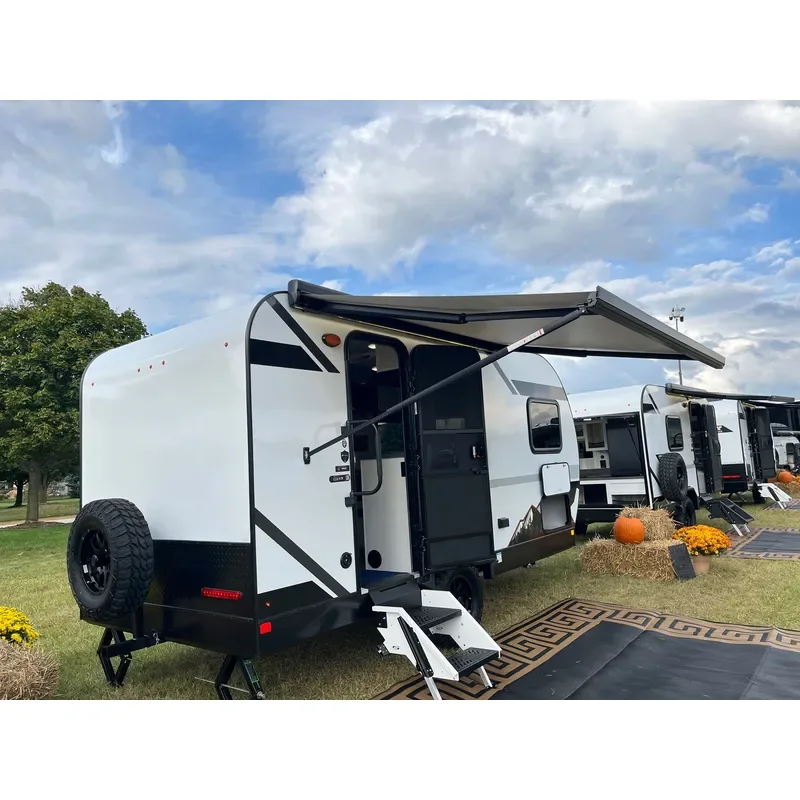 Wareda W5500 Cassette Mini Trailer Awning UV Resistant Outdoor Sun Shade for Teardrop Trailer Compact Camper Travel