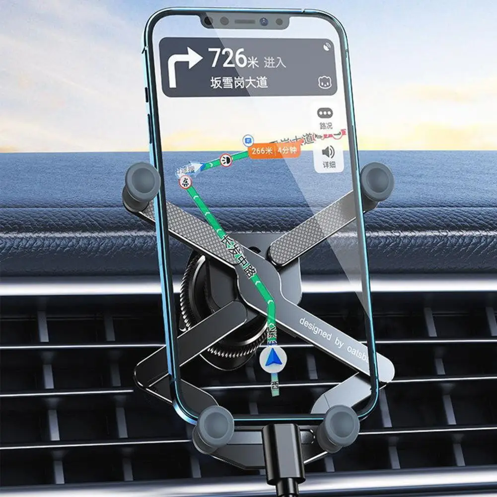 

Mount for Car Car Air Vent Phone Holder Secure Sleek Alloy Mini Car Bracket Sturdy Auto lock Foldable for Long for Air