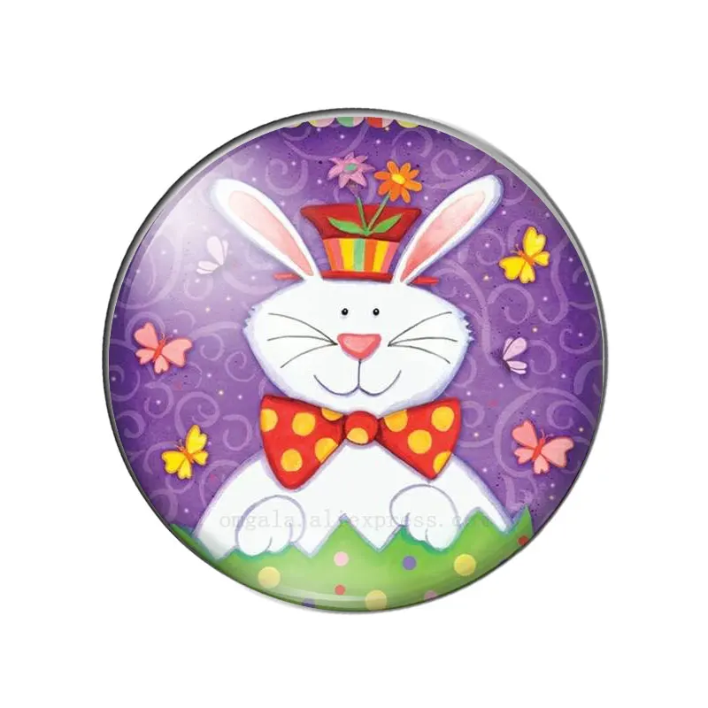 Happy Easter Rabbits Drawings 8mm/10mm12mm/18mm/20mm/25mm Round photo glass cabochon demo flat back Making findings