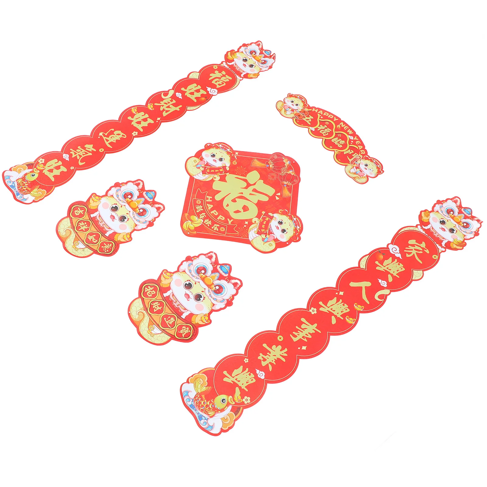 

2025 Lunar New Year Snake Theme Door Stickers Chinese Couplets Spring Festival Home Decor Wall Decals Festive Decoration Set