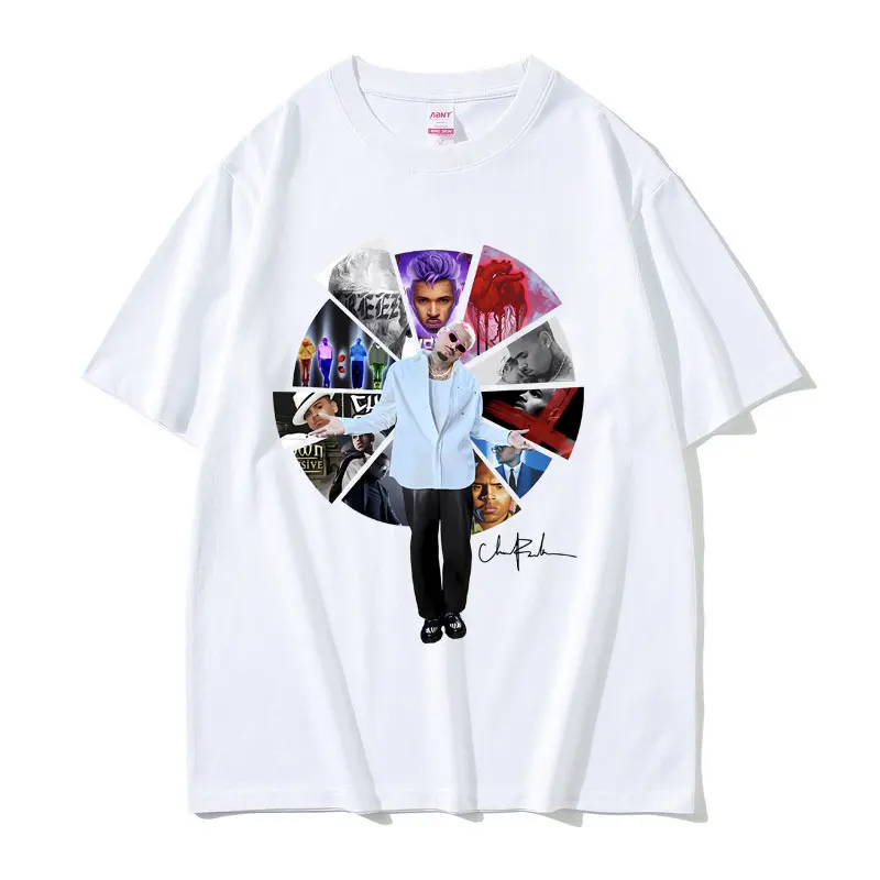 Rapper Chris Brown Music Album Cover Print T Shirt Men Women Hip Hop Casual Tshirt Men\'s Oversized Tees Male Vintage Streetwear