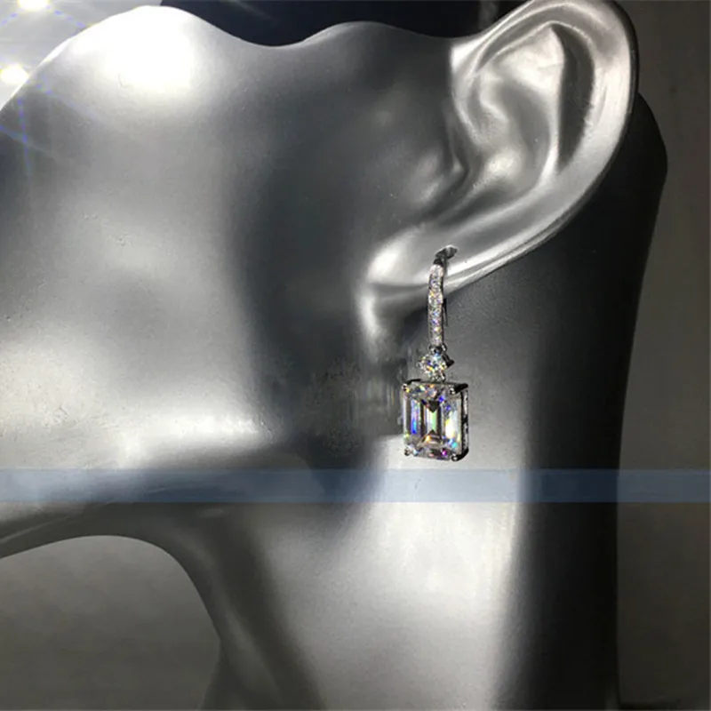 Drop Earrings For Women White Cubic Zircon Ear Hook Bridal Wedding Jewelry Engagement Jewelry High Quality Drop Shipping CCE720