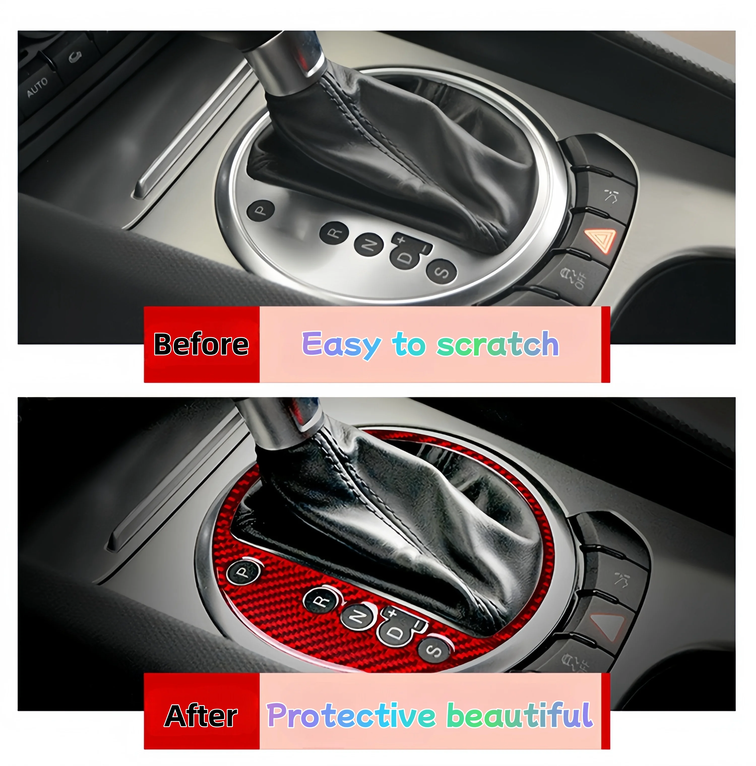 For Audi TT 8n 8J MK1 Mk2 Mk3 TTRS 2008-2014 Accessoire Voitures Auto Gear Shift Panel Cover Carbon Fiber Sticker Frame Trim