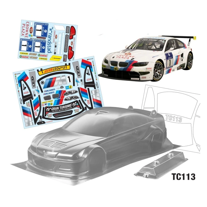 

Team C TC113 1/10 M3 On Road Rc Racing Car Toys, 200mm Width, Transparent Body Shell / Color Stickers