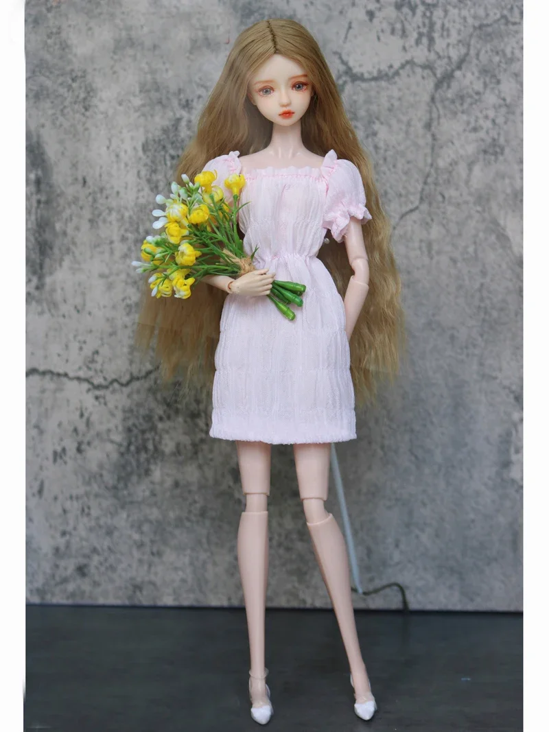 White knitting Slim dress / 100% handmade 30cm doll clothing summer wear outfit For 1/6 Xinyi FR ST barbi Doll clothes / toy