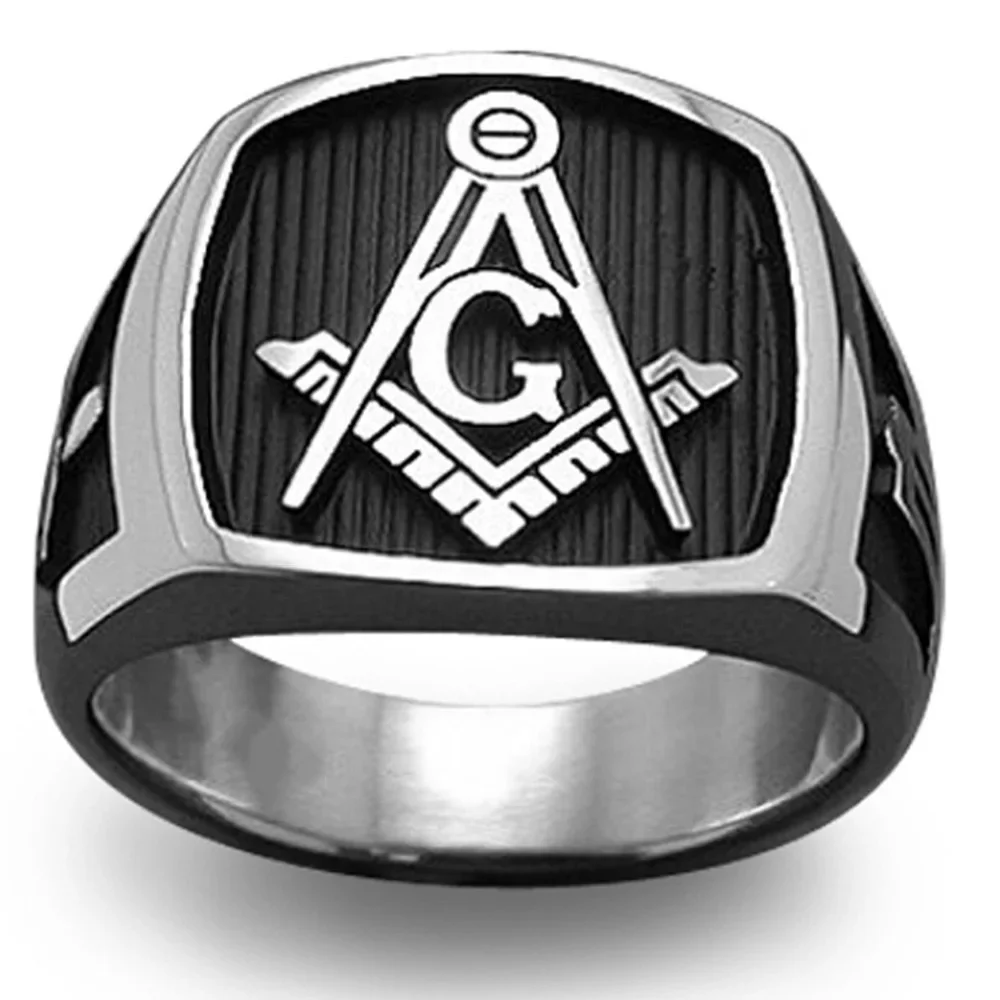 AG Masonic Retro Men Ring Silver Colour Hip Hop Steam Punk Party Jewelry Accessory Church Belief Birthday Gift Dropshipping