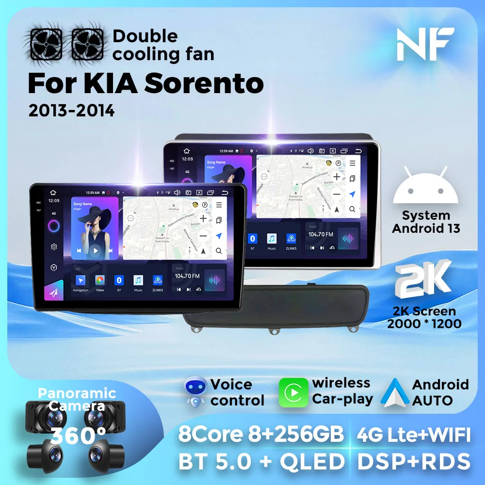 

Android 13 Car Radio Multiemdia Player For Kia Sorento 2 II XM 2012 - 2021 Auto Carplay GPS Navigation 4G 8+256G WIFI BT DSP RDS