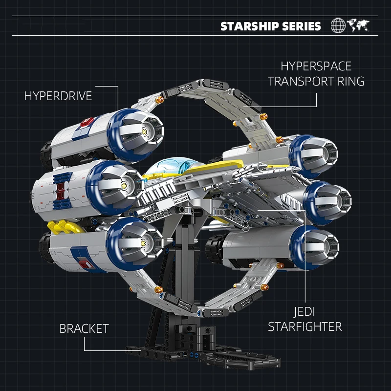 1896PCS Space Battleship Building Blocks ยานอวกาศ Starfighter MOC ชุดอิฐชุดเดสก์ท็อปตกแต่งของเล่นเด็กของขวัญวันเกิด