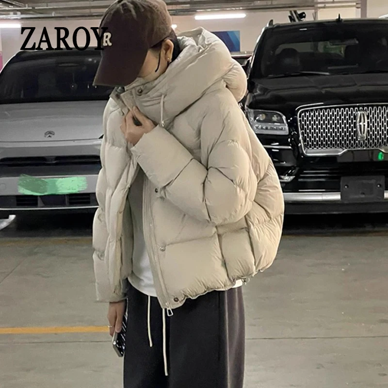 

ZAROY Women's Winter Jacket With Hood Spring Autumn Solid Versatile Coat Windproof Warm New Outerwear куртка женска