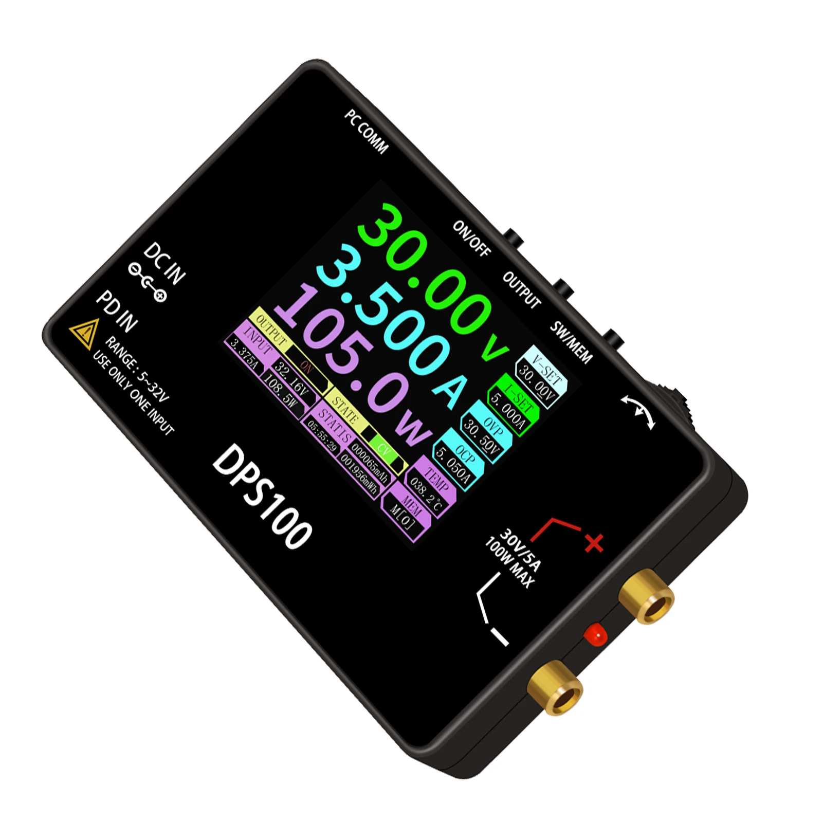 Digitally Controlled 30V 5A Adjustable Programmable Bench Switch Power Supply Multiple Buttons PD QC