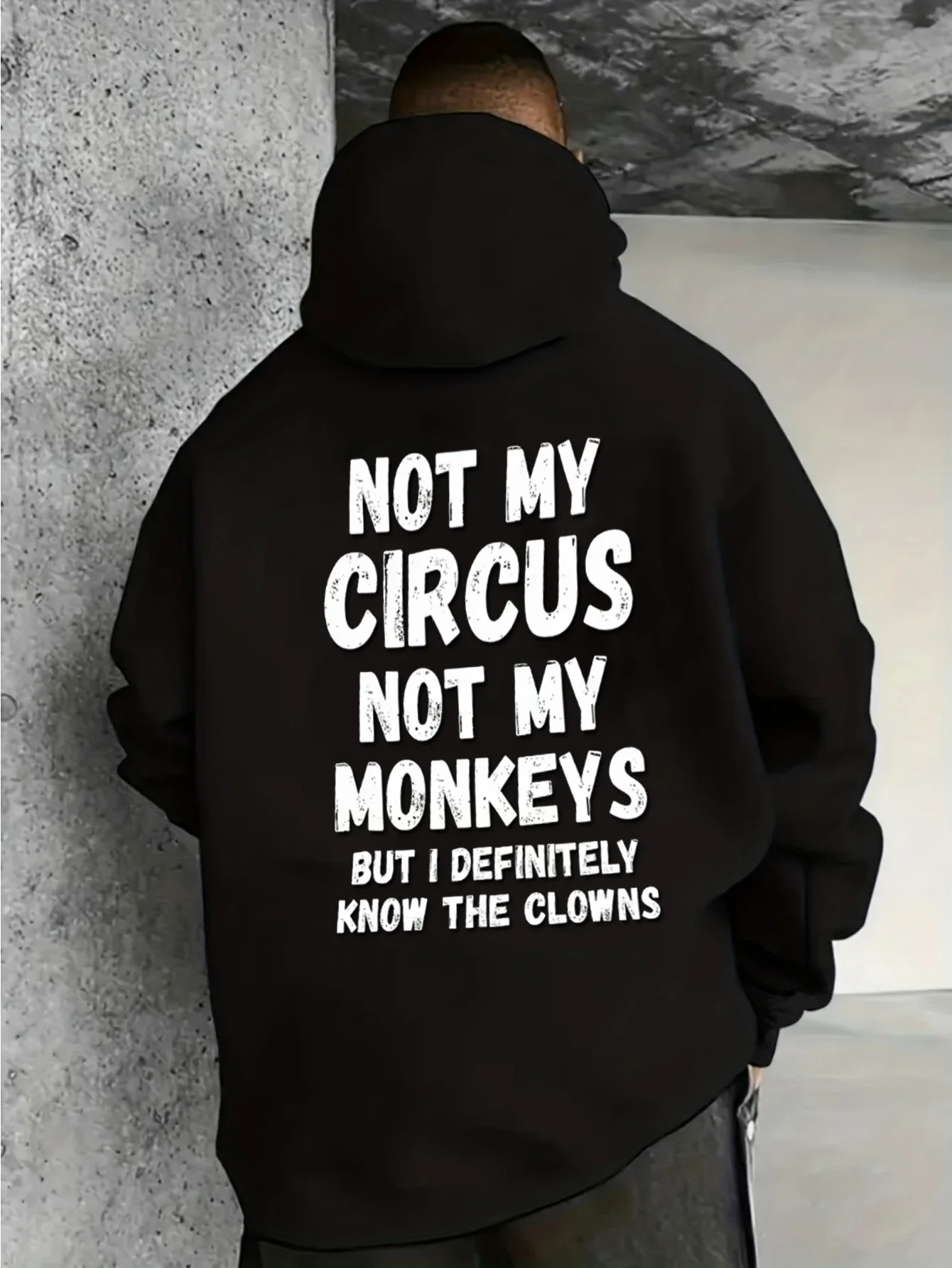 Men's Hooded Sweatshirt It's Not My Problem Monkey Funny Graphic Plus Size Long Sleeve Pullover