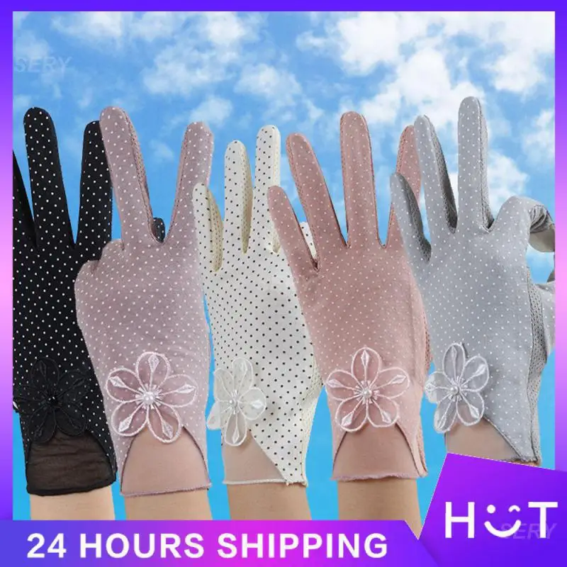 

Girl Anime Arm Sleeves No Pilling Touch Screen Lace Gloves Ice Silk Wristband Baby Accessories Hair To Baby Clothing Gloves