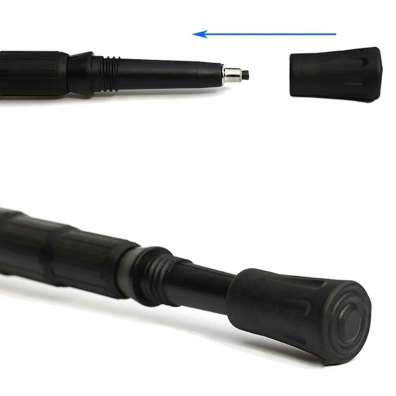 2/5Pcs Trekking Pole Tips Anti‑Slip Rubber Foot Cover Shock‑Absorbing Wear‑Resistant Protective Sleeve Hiking Pole Accessories