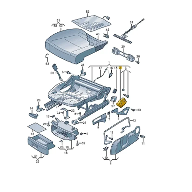 Ajusteur manuel recommandé pour le dossier du siège conducteur de la voiture, Golf 5, 6, MK6, MK5, Passat B5 Gods, Touran Octavia, Verrerie 0, 881,