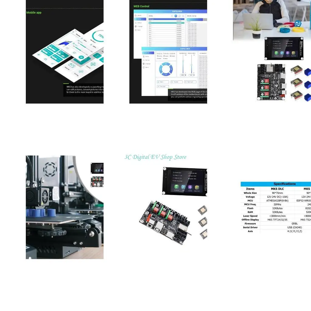 

E74D Грейвинг -машина Mainboard MKS DLC32 v2.1 Плата управления TS35 LCD 3PCS TMC2209