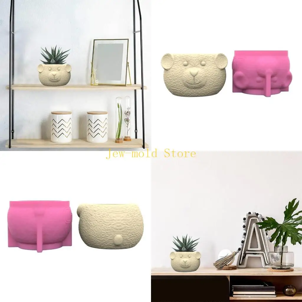 

C71B Силиконовая форма с милым медведем, универсальная форма из эпоксидной смолы для цветочных пепельниц и многого другого