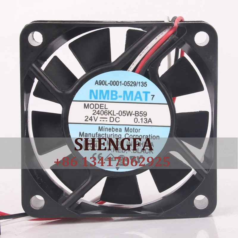 Case Cooling Fan NMB 2406KL-05W-B59 High precision Ball Bearings Centrifugal Industry 60X60X15MM 6CM 6015 DC24V 0.13A