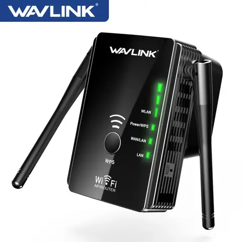 Wavlink Wireless WiFi Repeater/2.4G 300Mbps WiFi Extender/Router Boost WiFi Coverage Easy Installation Wall-plug WPS Button EU