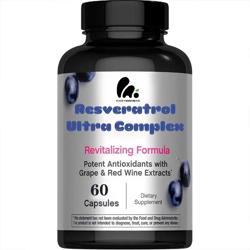 Resveratrol Complex 1800 Mg, 60 Capsules, Potent Antioxidant Supplement, Grape and Red Wine Extract