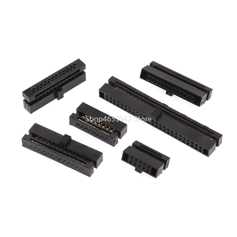 1.27mm Pitch IDC Socket 6P/8/10/12/14/16/20/24/26/30/34/40/50 Pin FC Female Header Wire Connector for 0.635mm Flat Ribbon Cable