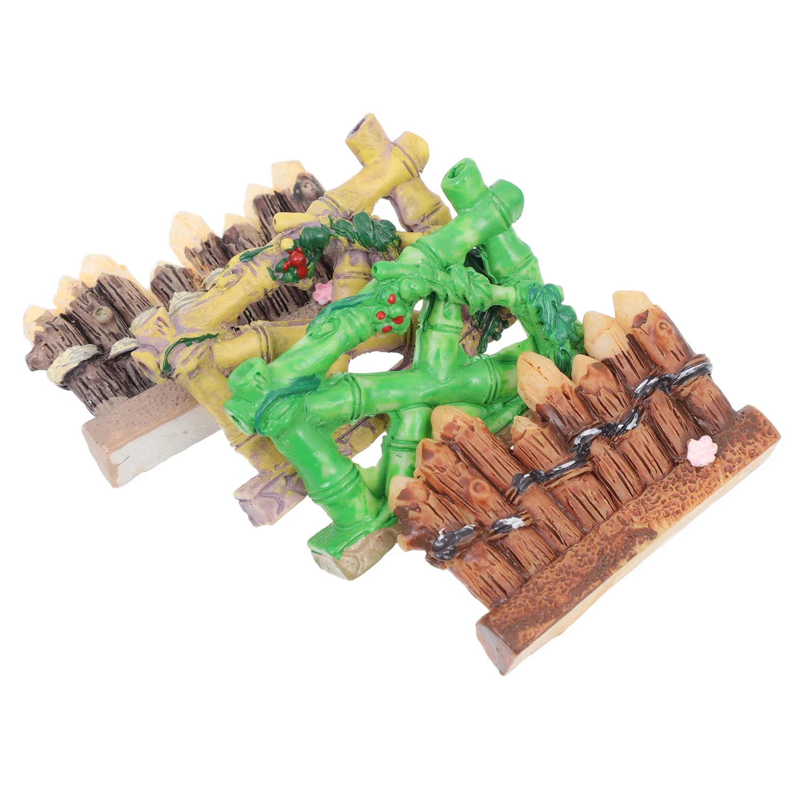 

4Pcs Resin Fence Decor Miniature Barrier for Fairy Garden Micro Landscape DIY Decorative Fences Simulation Outdoor Garden Scene