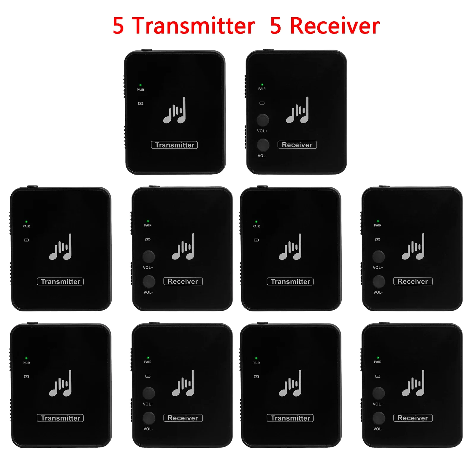 M-VAVE WP-10 2.4GHz Wireless Earphone Monitor Transmission System USB Rechargeable Transmitter & Receiver Support Mono/Stereo