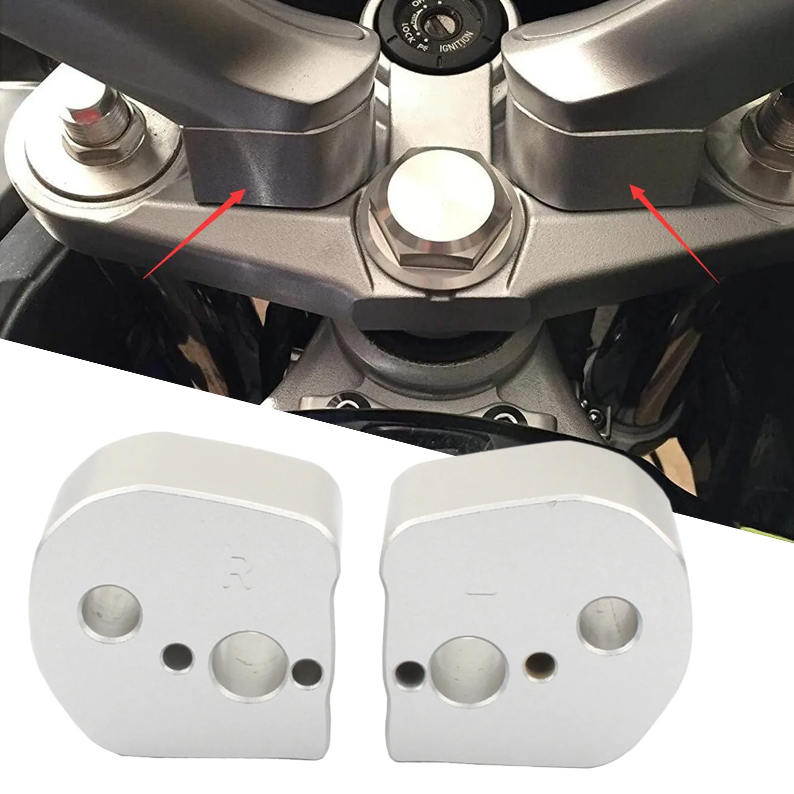 

For Yamaha FJR 1300 2006-2021 Motorcycle CNC Handlebar Risers Spacer Kit Handle Bar Riser Mount Clamps