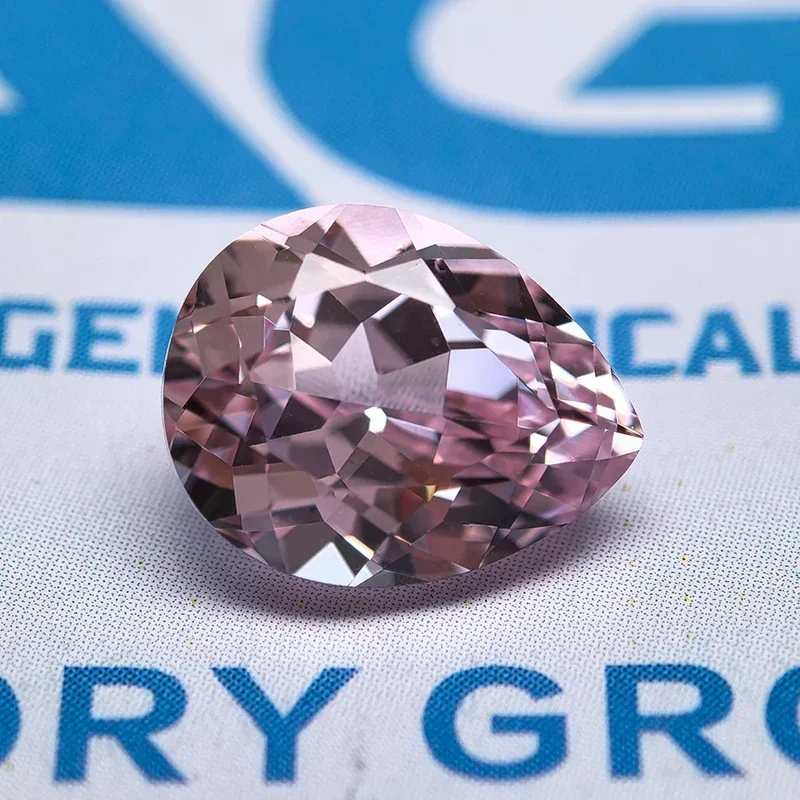 Lab Grown Sapphire Pear kersenbloesem roze Topkwaliteit charme kralen voor doe-het-zelf sieraden maken Selecteerbaar AGL-certificaat