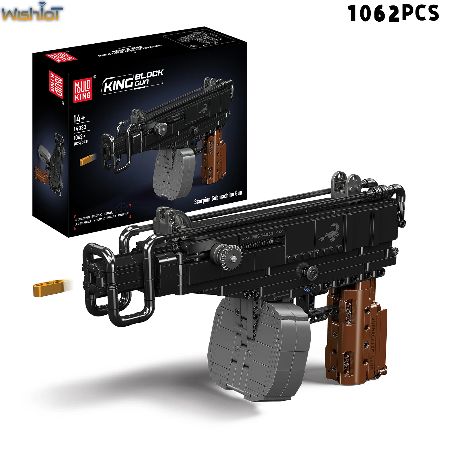

Mould King 14033 Scorpion Submachine Gun 1062PCS Building Blocks Set Classic Classic Firearms Model Simulated Military Toy Gifts
