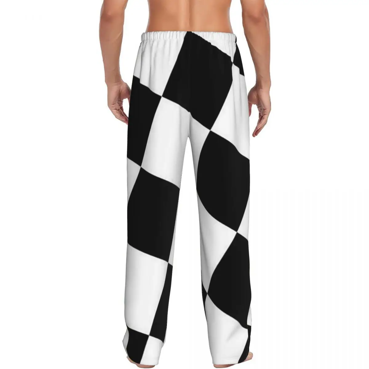 Custom Checkered Squares Printing Pajama Pants Men Sleepwear Sleep Lounge Bottoms with Pockets