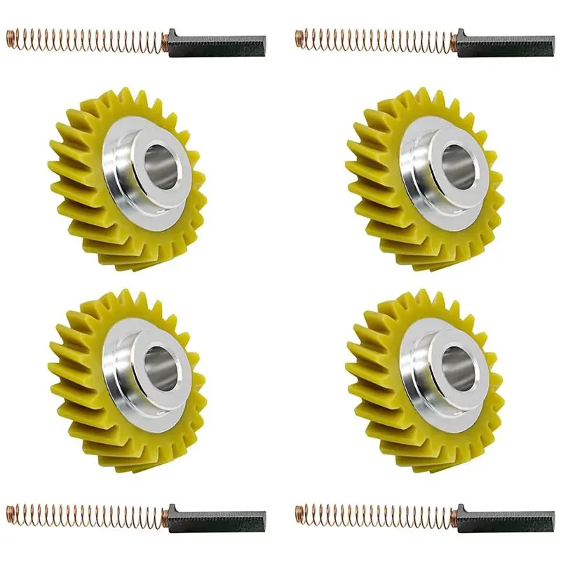 A69X-W10112253 Mixer Worm Gear & W10380496 Carbon Brushes Yellow Metal For Whirlpool & Kitchenaid Mixer Number 4162897 view 3