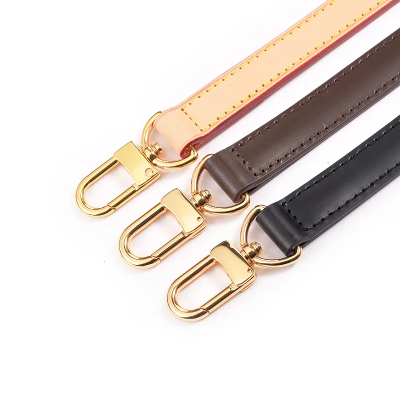 Woman Genuine Leather Wide Shoulder Strap Double-sided  Short Bucket Bag Strap Luxury Designer Replacement Bags Straps