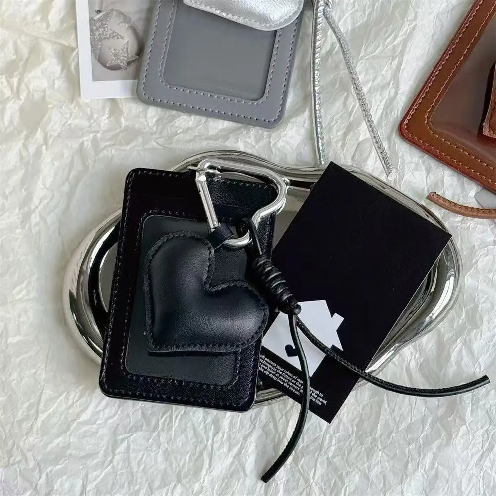 Sweet Cool PU Leather Card Sleeve Bag Pendant Korean Style ID Card Holder Photocard Holder ID Protection