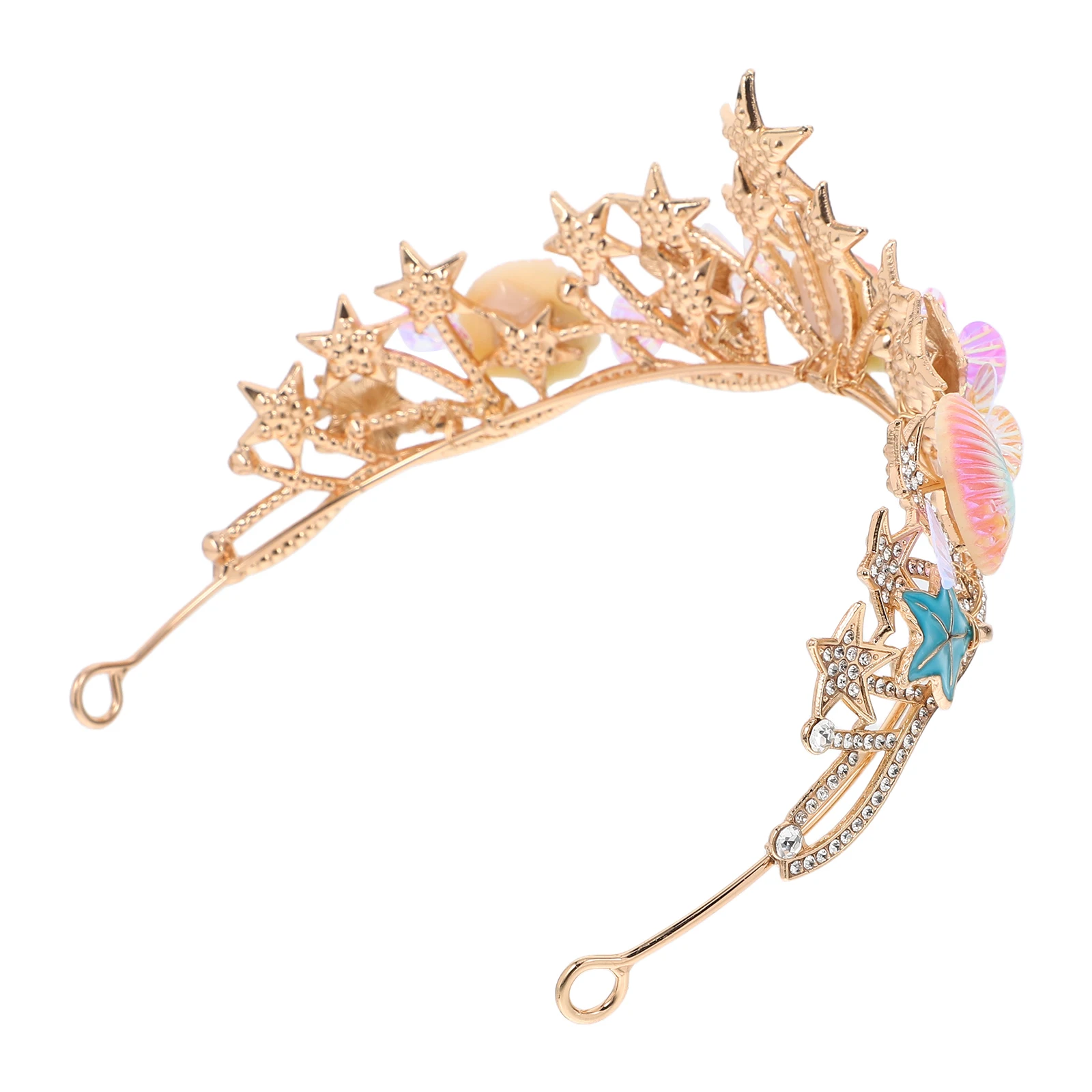 

Baroque Seashell Crown Princess Tiara Accessory Mermaid Headpiece Lightweight Jewelry Women Girl Decor Birthday Party Prom
