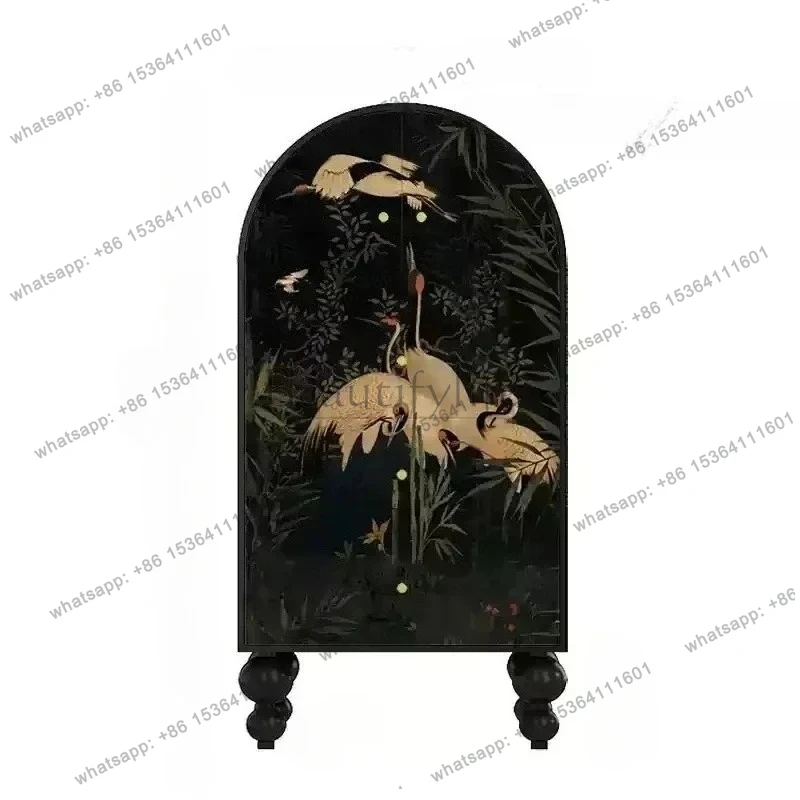 

LXFrench Chinese style solid wood dining side cabinet living room storage decorative chest of drawersSSS