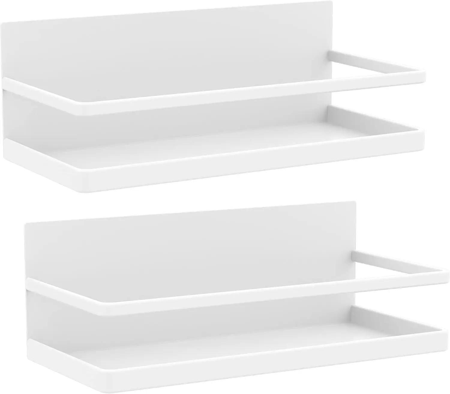 

Magnetic Spice Rack Organizer, 2-Pack White Refrigerator Shelf for Spices & Olive Oil, Easy Install