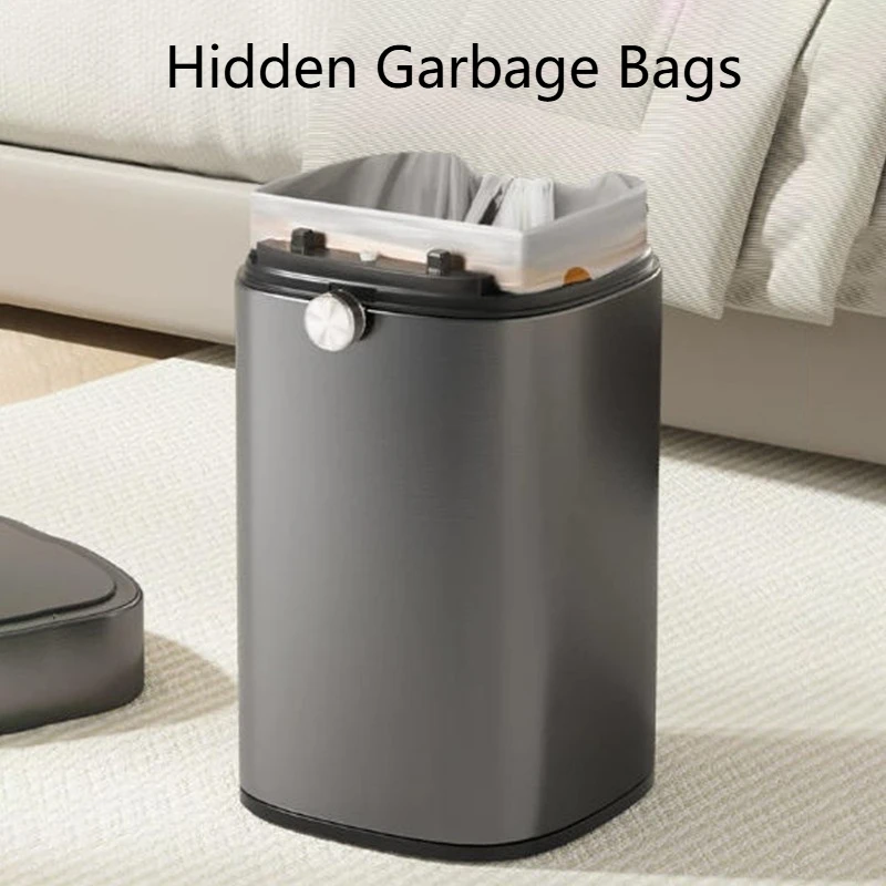 Smart Waste Bins Automatic Sensor Trash Can Large Capacity Bathroom Wastebasket Stainless Steel Living Room Garbage Bin